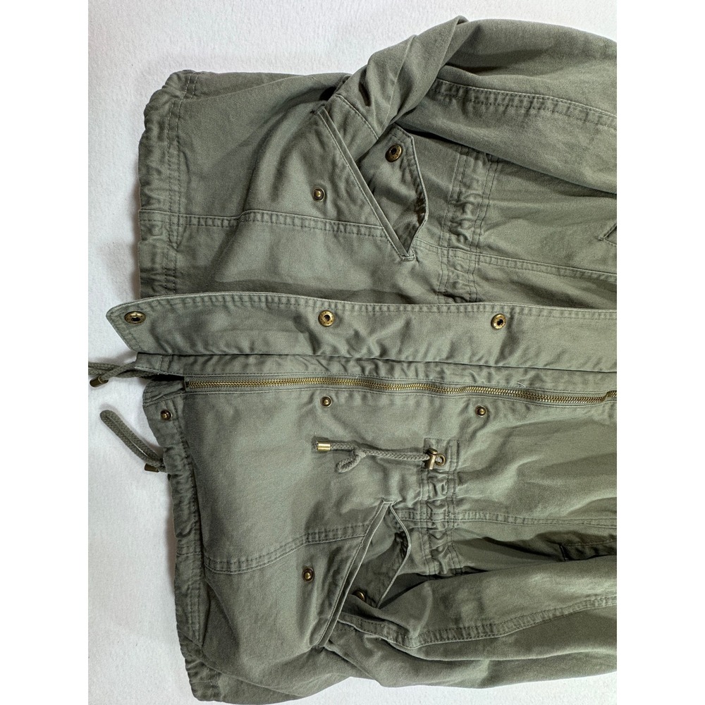 Style & Co Utility Jacket Women XL Green Cotton Field Anorak Military Coat - Picture 5 of 11